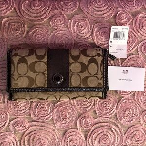 Coach Mahogany Checkbook Wallet